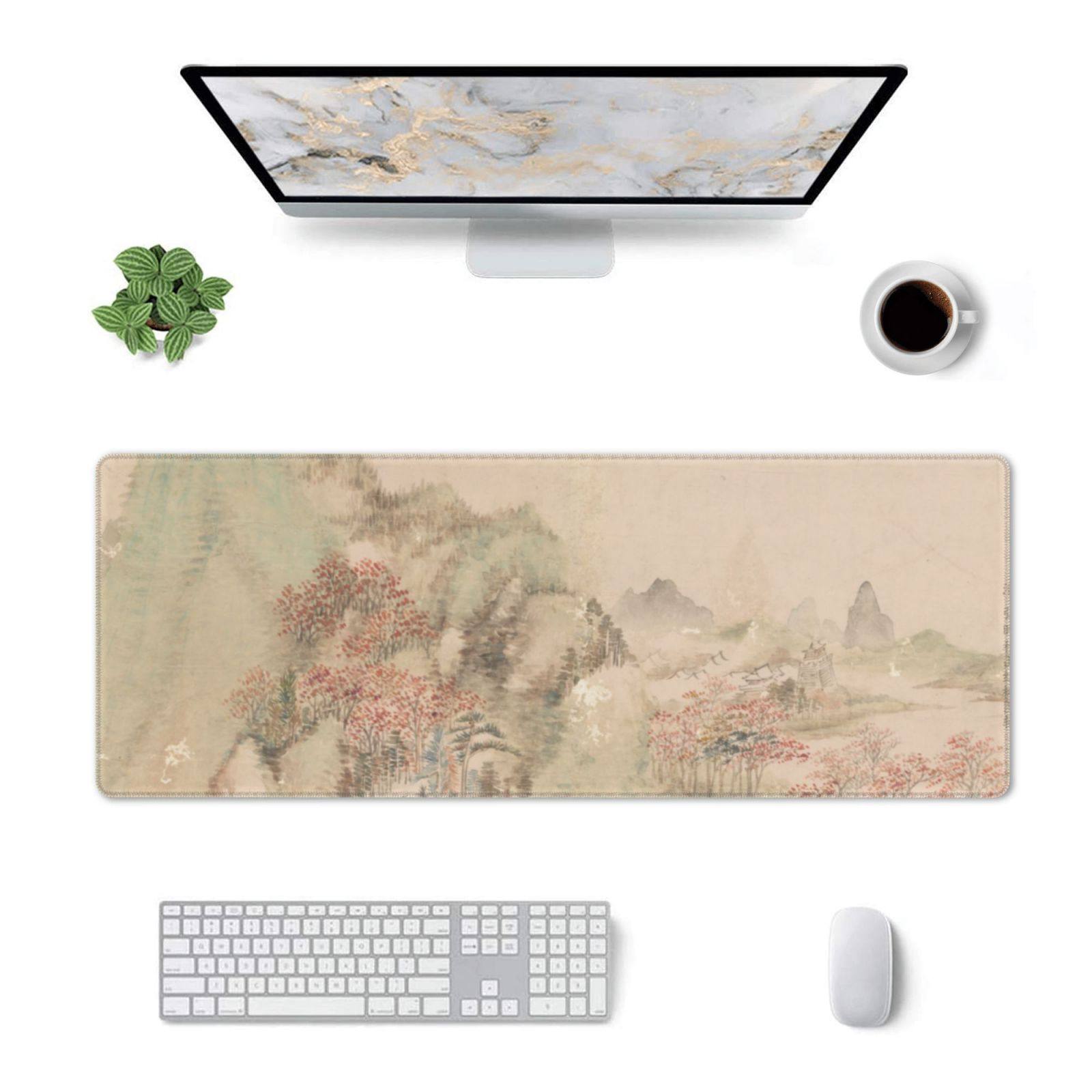 Ancient Painting Guofeng Mouse Pad Oversized Computer Table Mat Placemat Fixed Pattern Logo Desk Mat Guofeng Factory in stock