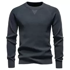 2025 New Autumn and Winter Round Neck Fashionable Pure Color Sweater Men's High Quality Business Casual Knitted Men's Sweater