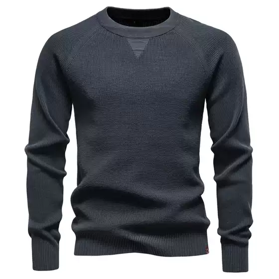 2025 New Autumn and Winter Round Neck Fashionable Pure Color Sweater Men's High Quality Business Casual Knitted Men's Sweater