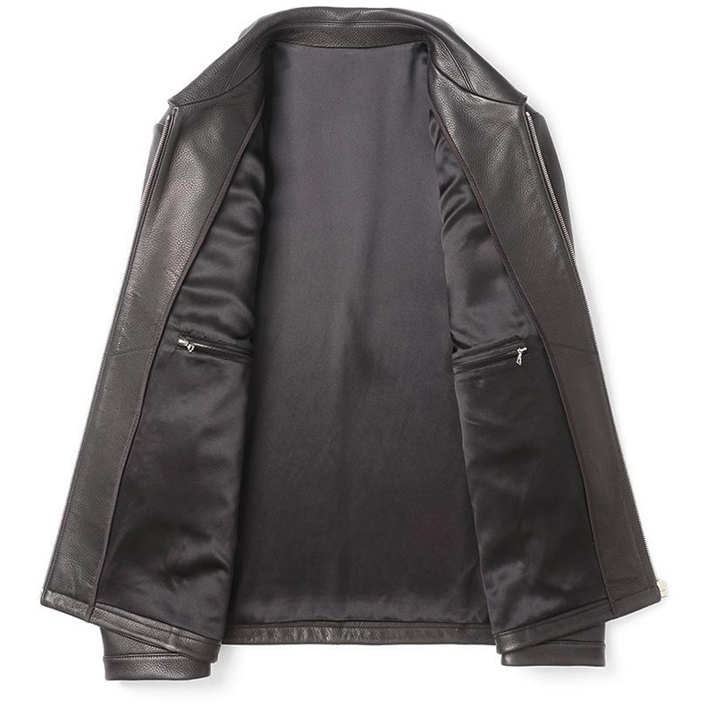 Áo Da Nam Kín Cổ Hàng Mùa Xuân Thu Đông Trung Niên