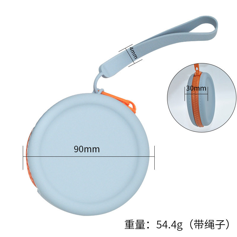New Round Silicone Coin Purse Portable Data Cable Bag Waterproof Storage Bag Earphones Jewelry Silicone Storage Bag