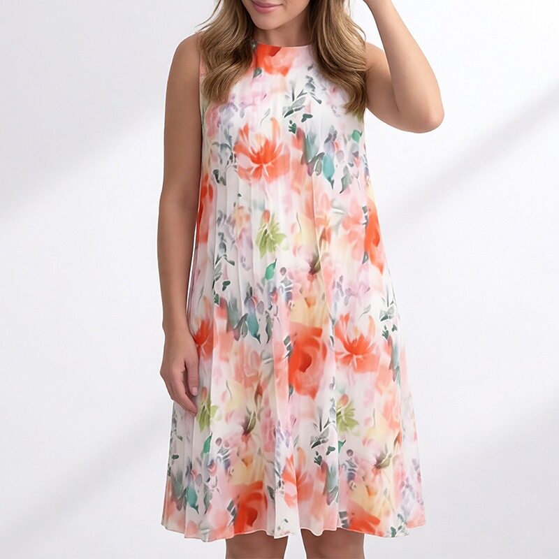 Summer Womens Dress Casual Loose Fit French Floral Print Perfect for Everyday Wear Wholesale Available