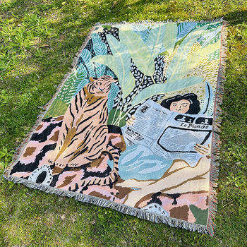 Customized Outdoor Camping Tent Moisture-Proof Floor Mat Picnic Mat Camping Blanket Four-Season Universal Cotton Blanket Cover Blanket Sofa Cushion