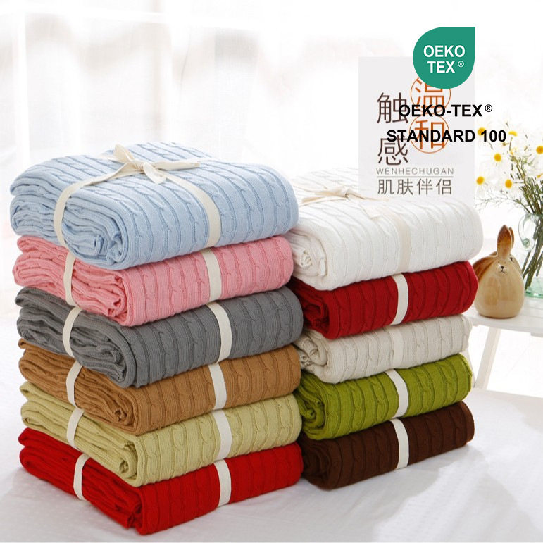 Twist Knitted Blanket Cotton Blanket Sofa Gata Blanket Air-conditioning Blanket Cotton Sofa Blanket Factory Outlet
