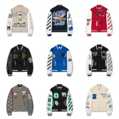 2024 New Embroidered Leather Baseball Suit European and American Fashion Brand Men and Women Teenagers Street Fashion Jacket Coat
