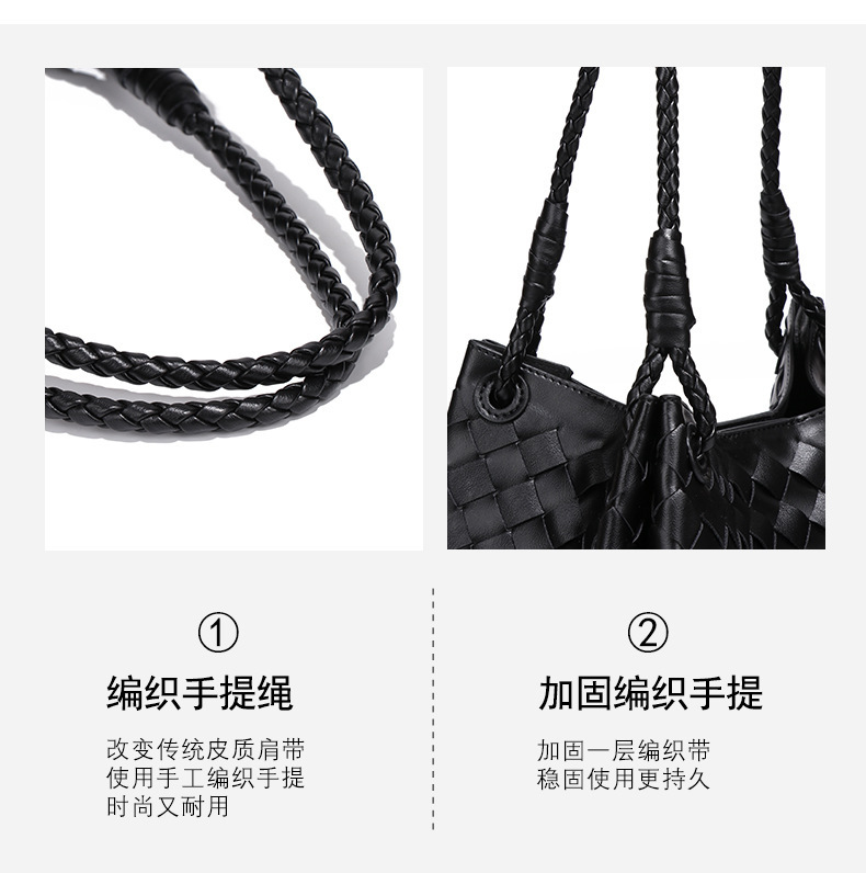 Túi xách nữ hai món dáng bucket đan phối quai đeo vai — B2014. # màu cát, B2014. # ngọc lục bảo, B2014. # travertine màu xanh lá cây, Nhà máy riêng có thể được tùy chỉnh