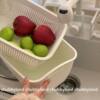 Double-Layer Plastic Kitchen Sink Strainer Basket for Washing Vegetables and Fruits, Household Fruit Tray