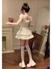 Pastoral Princess 2.0 Summer Ballet Style Sweet Top Puff Skirt Waist Slimming Hot Girl Skirt Two-Piece Set