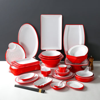 Melamine Tableware Plate Commercial Catering Barbecue Hot Pot Restaurant Cold Dish Side Dish Special Plate Barbecue Dinner Plate