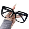 Fashionable Non-Prescription Large Frame Cat-Eye Glasses for Women with a High-End Feel, European and American Trendy Casual Decorative Glasses