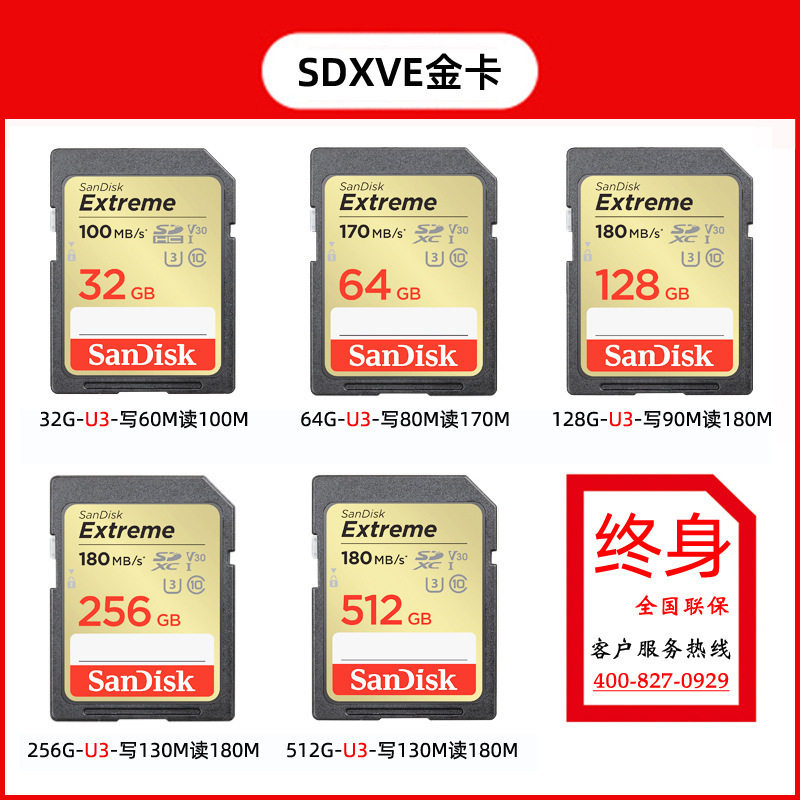 Used for Sandisk Memory Card Sd Card Camera Large Card 4K Digital Slr Suitable for Shooting Camera Monitoring Wholesale