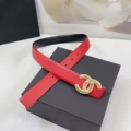 3.0cm wide black with red letter gold buckle