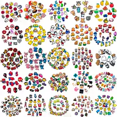 56 sets of popular fashion brand cartoon smart star hole shoes shoes flower DIY soft rubber hole shoes accessories removable