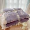 Popular Cloud-Like Kapok Wrinkled Yarn Double-Layer Yarn Lace Four-Piece Set Small Fresh Floral Machine Washable Bed Bed Sheets Quilt Cover