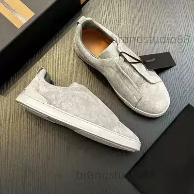 In-Stock Foreign Trade New Men's Cross Sneakers with Elastic Band, Lace-Up Trendy Casual Shoes, Men's Slip-On Low-Top Lazy Shoes