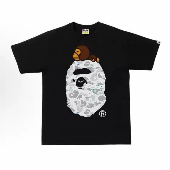 Cross-Border Foreign Trade Wholesale Bape Trendy Brand Ape Head Heavyweight Pure Cotton Short-Sleeve Shark Monkey Unisex T-Shirt Top