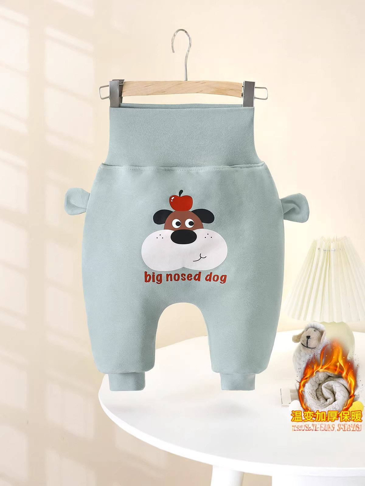 Baby Jungen & Mädchen Winter-verstärkte thermoreaktive 3-Schicht-Wattierte Big-PP-Hose, niedliche Kleinkinder-Wärmehose