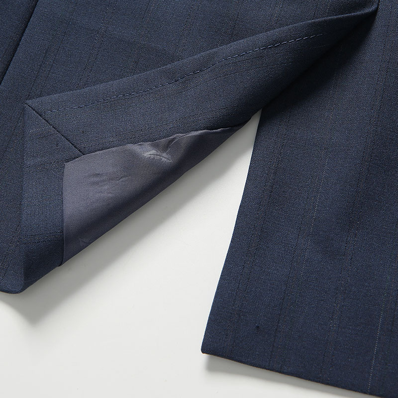 Bộ vest sọc nam công sở dáng ôm vừa vặn phong cách Hàn Quốc — Sọc xanh lam