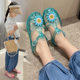 Summer New All-match Children's Sandals Girls Jelly Shoes Crystal Colorful Flower Baby Roman Beach Slippers