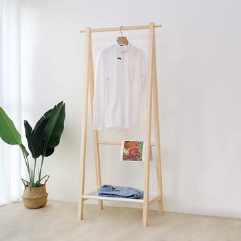 Solid Wood Coat Rack, Floor-Standing Bedroom Movable Coat Rack, Entryway Standing Coat Rack, Simple Design