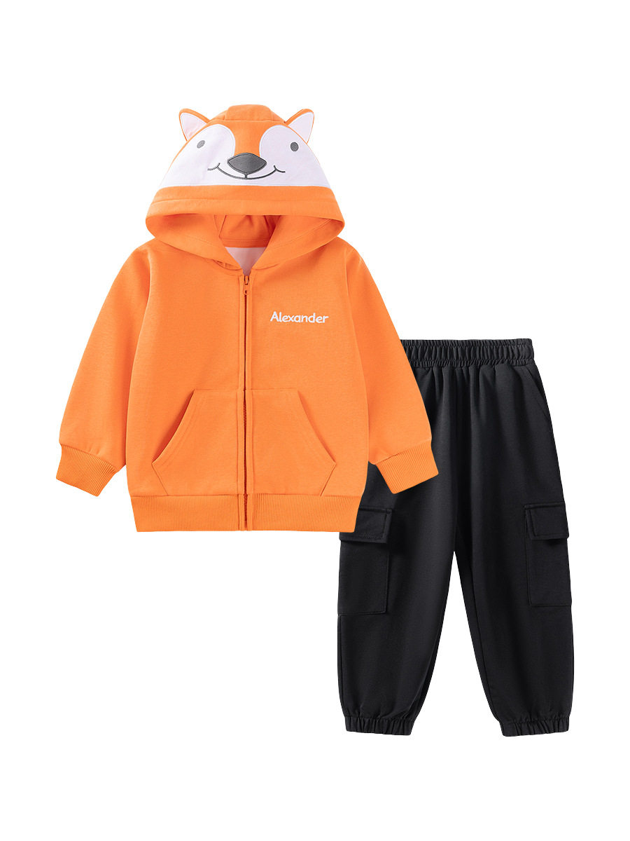Autumn Fleece-lined Boys' Hoodie, Cute Hooded Kids' Jacket, [Style] Boys' Top