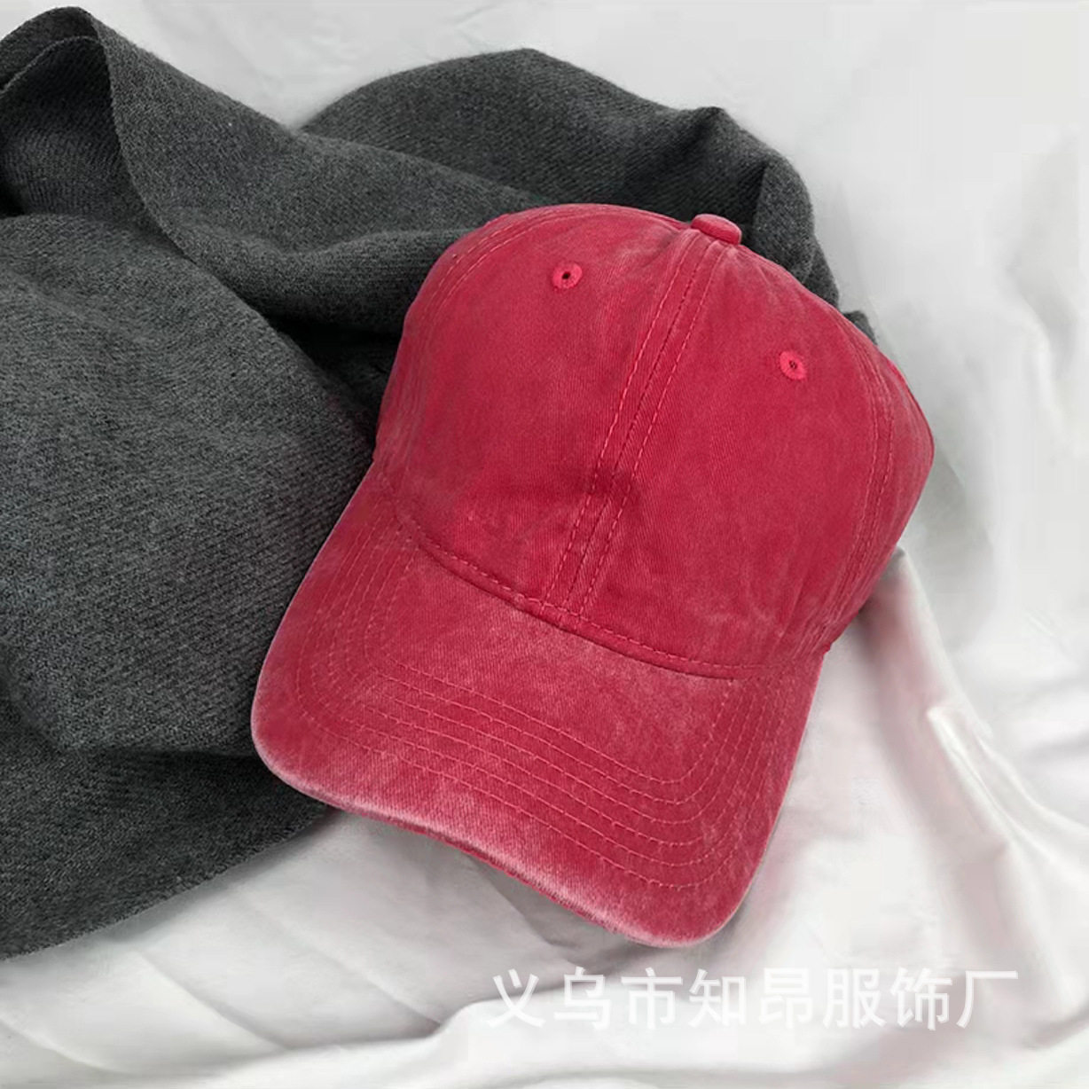 跨境专供棒球帽定印制logo纯棉水洗鸭舌帽团建户外活动广告帽刺绣