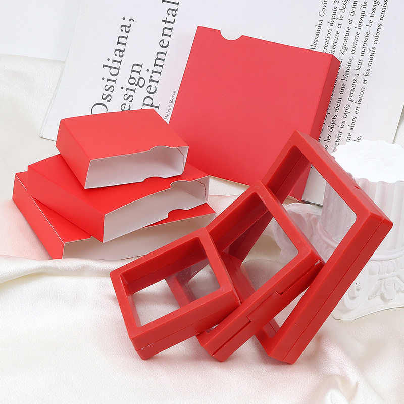 Cardboard Envelope Jewelry Box Waistband Floating Box Trendy In-Stock Jewelry Single Pink Paper Gray Cardboard Packaging Box