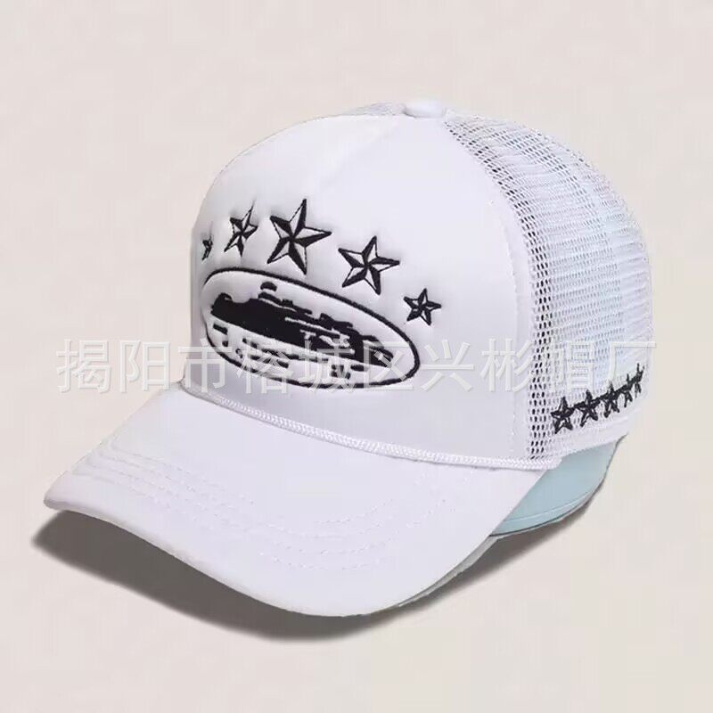 Corteiz CRTZ sombrero de béisbol de moda gorra de cinco estrellas de malla a juego de color gorra de verano gorra de camión de todo fósforo hombre