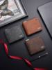 New 2026 Retro Men's Wallet Short Style Id Card Holder Leather Wallet Zipper Men's Wallet