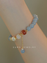 Canghai Mingyue * sea blue crystal bracelet womens small crowd design feeling light and luxurious girlfriends and accessories