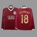 2006-07 Man L Home Long Sleeve + Print No.18 UCL Edition