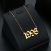 Cross-border 2024 personalized titanium steel year necklace birthday digital stainless steel necklace jewelry wholesale birthday gift