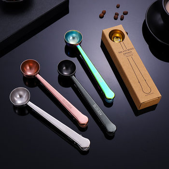Measuring spoon 304 stainless steel measuring spoon golden coffee spoon with milk powder spoon moka pot coffee measuring spoon
