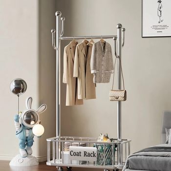 Coat Rack Floor-Standing Bedroom Accessible Luxury Household Clothes Rack Removable 2025 New Stainless Steel Multi-Functional Clothes Drying Rack