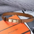 Stainless steel gold buckle + original first layer earthy yellow cowhide