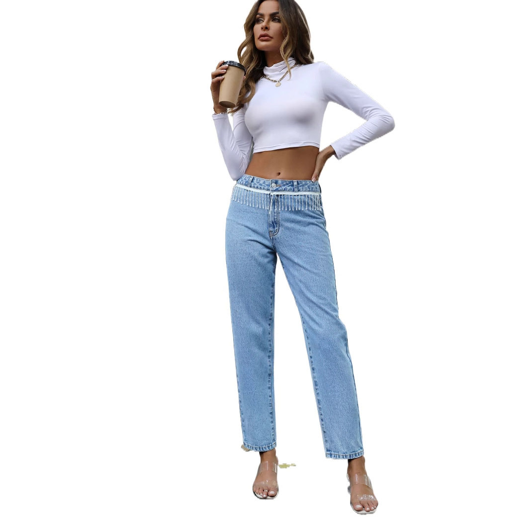 Vintage High Waisted Skinny Jeans for Women Spring Collection Slim Fit Comfortable Denim Wholesale Available