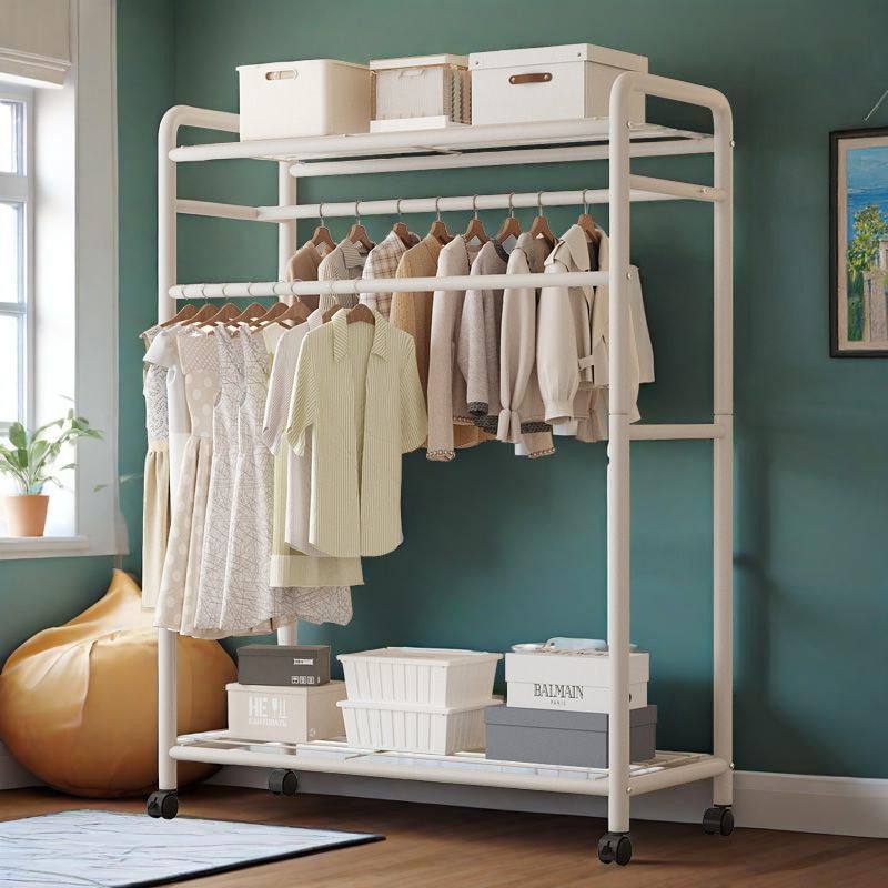 Simple Floor-Standing Wardrobe for Home Use, Clothing Storage Cabinet with Drawers, Wardrobe for Bedroom, Hat Rack, Clothes Drying and Hanging