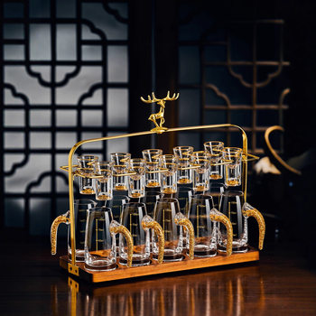 2025 New Crystal Gold Foil White Wine Glass Wine Set High-End Household One-Cup Wine Divider Accessible Luxury High-End