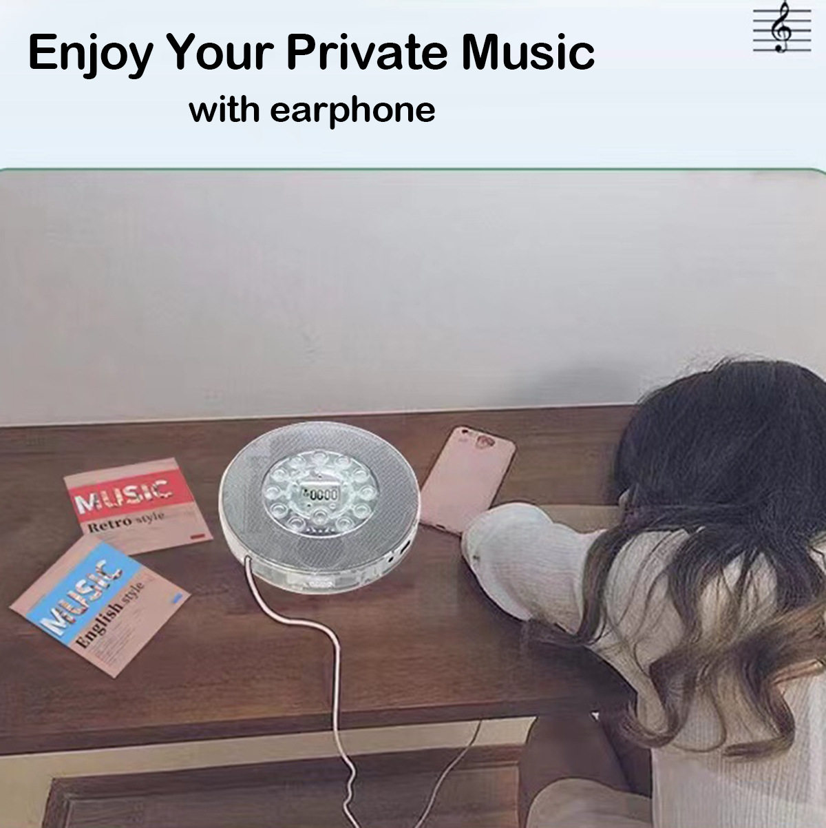 Transparent Cd Player Portable Cd Walkman Home English Mp3 Repeater Bluetooth Music Player Cross-Border