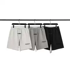Ss22-Essentials Small Logo Flocking Print Fog Double Line Couple Sports Shorts Wholesale