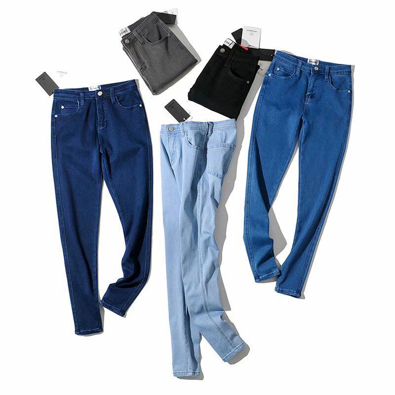 Retro High Waist Hip Lifting Stretch Skinny Jeans Women's Slimming and Taller Versatile Pencil Small Foot Pants