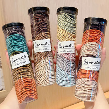 Seamless threaded non-slip hair ring high elastic towel ring Korean ponytail ball hair rope women's rubber band wholesale