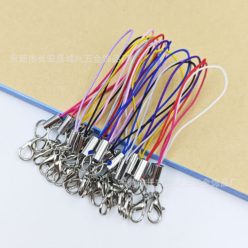 Source direct color lobster buckle mobile phone rope crafts mobile phone chain diy accessories U disk doll hanging rope
