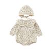 2025 Spring and Autumn New Baby Girl Floral Coverall Infant Lace Doll Collar Princess Jumpsuit
