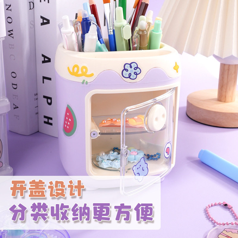 Student Pig Pen Holder Desktop Office Storage Box Student Desk Stationery Cute Girl Makeup Brush Bucket