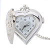 Cross-border hot sale retro hollow heart-shaped silver pocket watch creative flip quartz hanging chain Love pocket watch factory direct sales