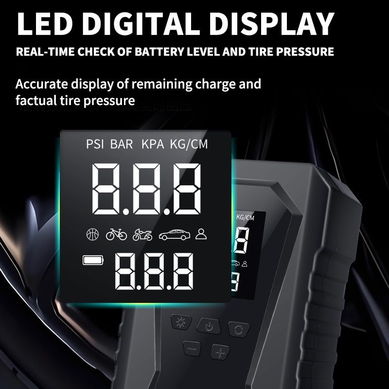 Car Air Pump, Electric Air Pump, Car Emergency Starting Power Supply, All-In-One Machine with Power Bank, Battery Ignition Artifact