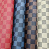 Printed Checkerboard Leather 0.6mm Knitted Bottom Old Flower Plaid PVC Leather Bag Jewelry Packaging Fabric