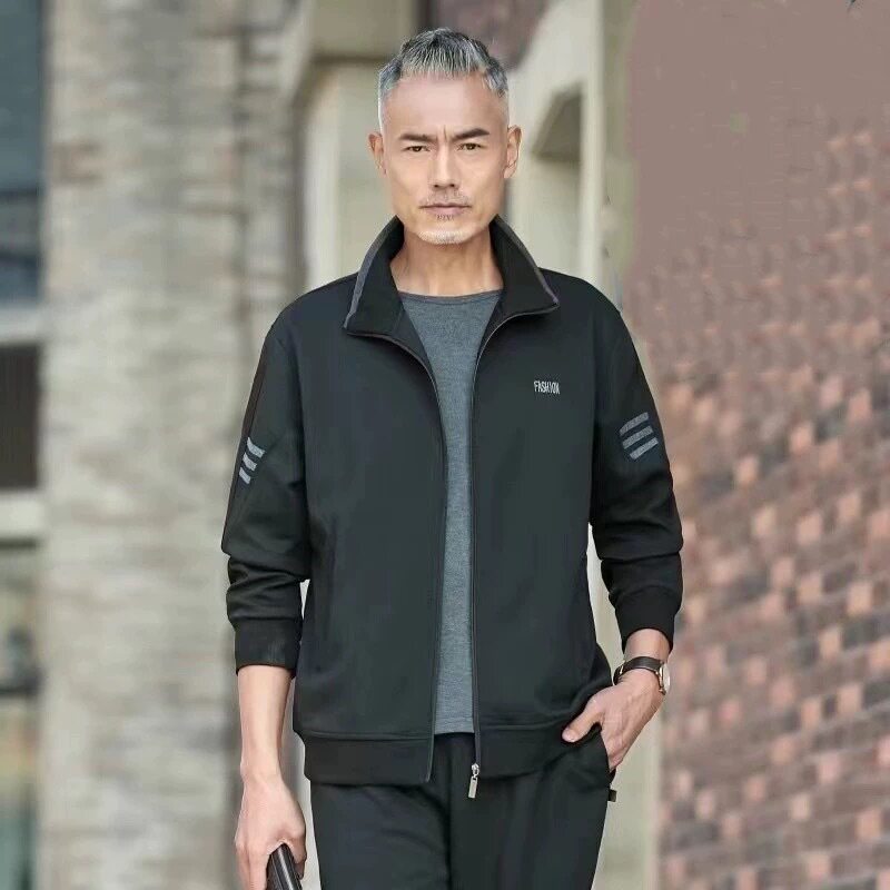 中老年人运动套装男春秋季2026年新款爸爸休闲装运动服两件套