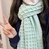 Waffle Scarf Wool Handmade DIY Material Package Knitting Gift for Boyfriend and Girlfriend Warm Neck Scarf Soft and Comfortable Winter
